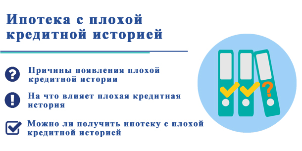 Ипотека с плохой кредитной историей, причины отказа