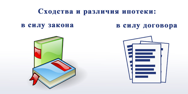 Сходства и различия ипотеки в силу закона и в силу договора